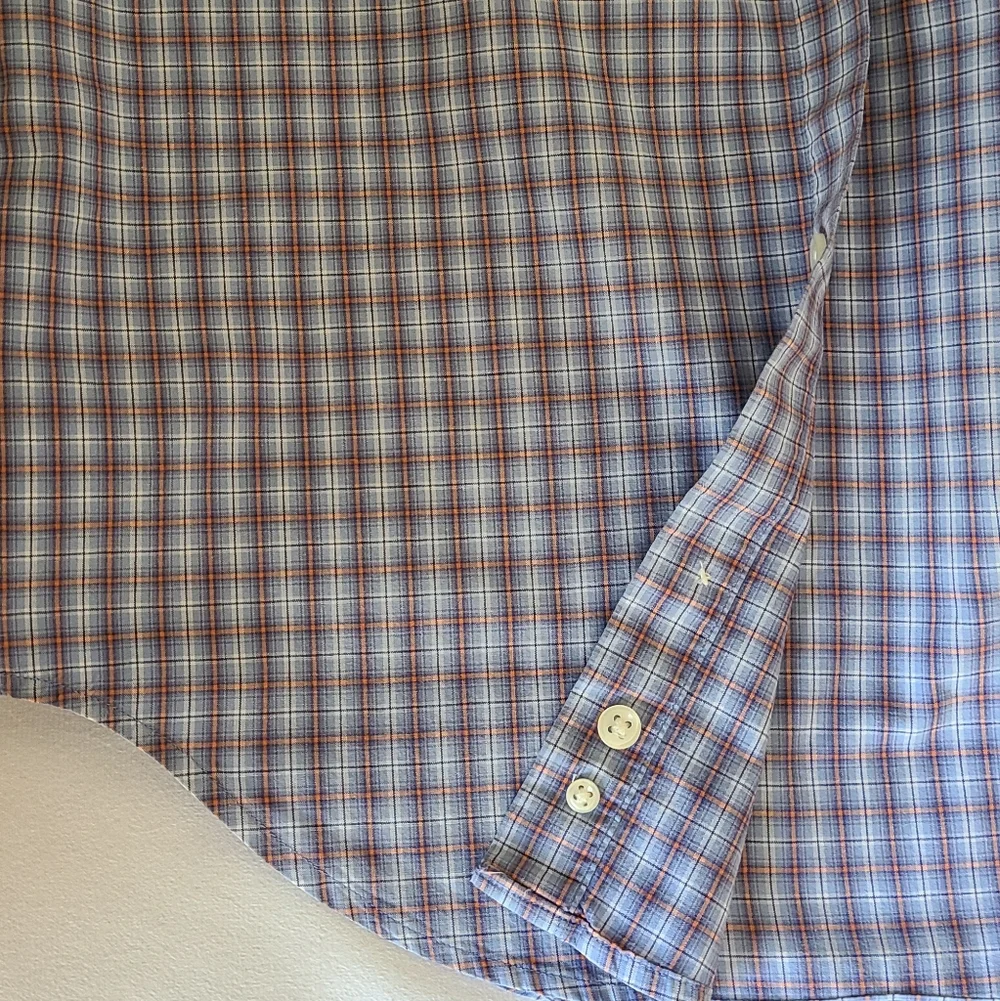 Ralph Lauren Boys 16/18 Blue Plaid Button Down Shirt Pony Logo
